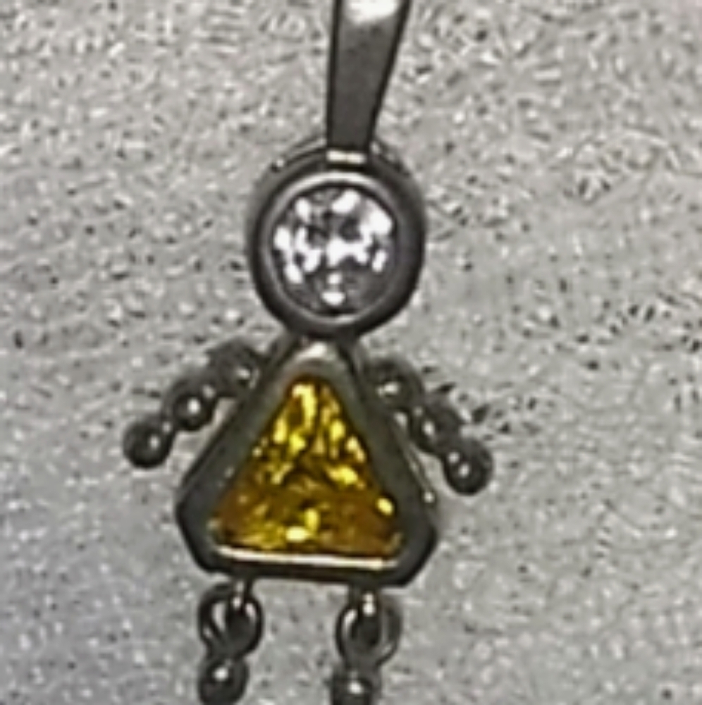 November birthstone girl pendant charm